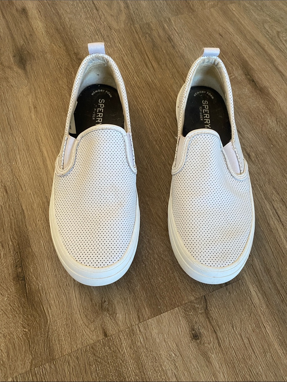Sperry Perforated Slip-On Sneakers in White